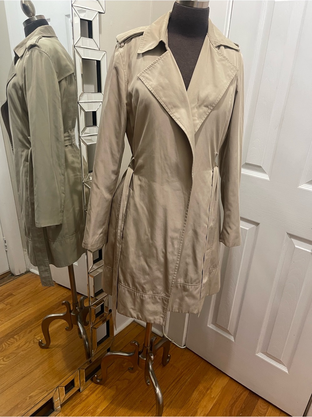 Zara Light Beige Trench Coat with Self Tie Belt